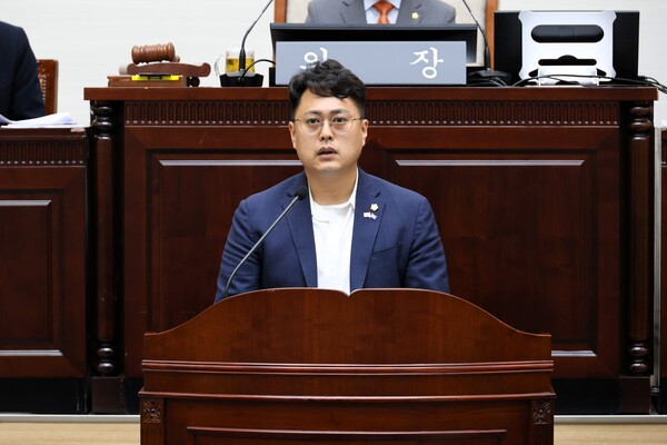 ▲ 함대건 의원 5분 자유발언 모습.
