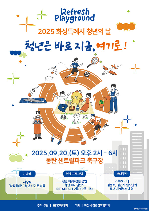 ▲ 화성특례시 2025년 청년의 날 기념행사 홍보 포스터.