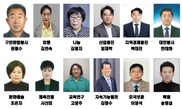 ▲ 지역사회 발전 공헌한 구민상 수상자.
