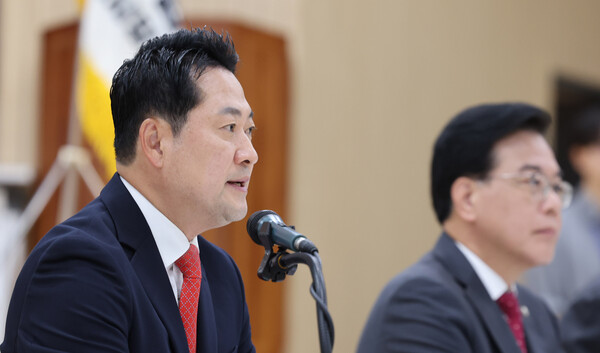 ▲ 장동혁 국민의힘 대표가 29일 인천 중구 인천관광공사에서 열린 현장최고위원회의에서 발언하고 있다. /뉴시스
