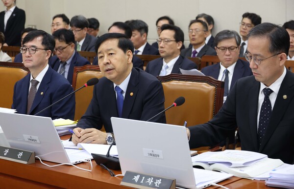 ▲ 구윤철 경제부총리 겸 기획재정부 장관이 13일 오전 서울 여의도 국회 기획재정위원회에서 열린 기재부에 대한 국정감사에서 의원의 질의에 답변하고 있다. /뉴시스