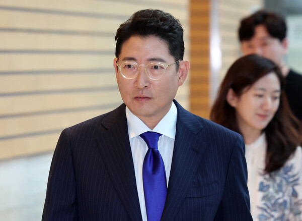 ▲ 조현준 효성 회장이 지난해 10월18일 오전 서울 영등포구 한국경제인협회 컨퍼런스센터에서 열린 제31회 한일재계회의에 참석하고 있다. /뉴시스