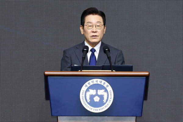 ▲ ADEX 개막식 축사하는 이재명 대통령. /뉴시스