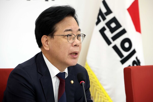 ▲ 송언석 원내대표, 국정감사 중간평가 기자간담회. /뉴시스