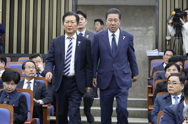 ▲ 정청래 더불어민주당 대표와 김병기 원내대표. /뉴시스
