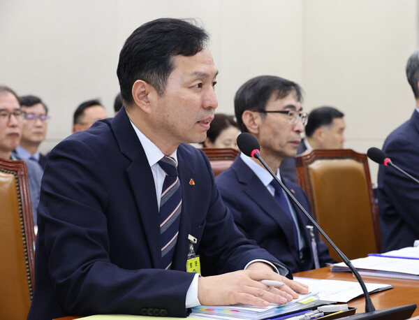 ▲ 국감 질의에 답하는 배남영 한국보건복지인재원 원장 직무대리. /뉴시스