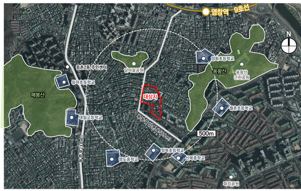 ▲ 목2동 232번지 일대 위치도.