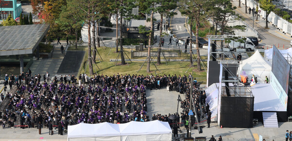 ▲ 10월 29일 오전 서울 종로구 광화문 광장 북측광장에서 이태원 참사 3주기 기억식이 열리고 있다. /뉴시스