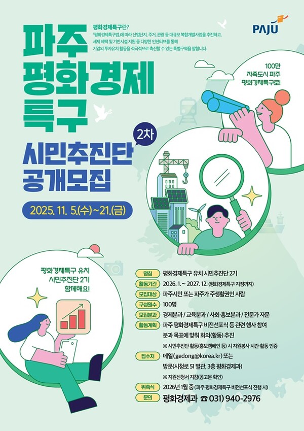 ▲ 파주시 평화경제특구 유치 시민추진단 2기 공개 모집 포스터.