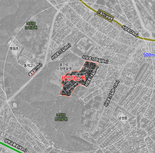 ▲ 사당12구역(사당동 288번지 일대) 위치도.