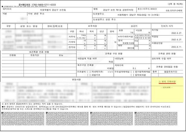 ▲ 기부채납 관련사항 기재될 위치.