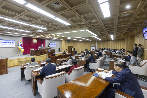 ▲ 강서구의회 제316회 임시회 제1차 본회의 전경.