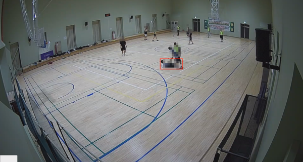 ▲ AI 영상분석을 통한 이용자 쓰러짐 탐지 화면.