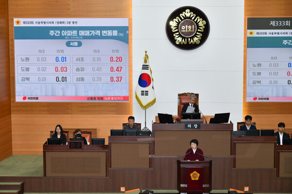 ▲ 신동원 의원 5분 발언 모습.