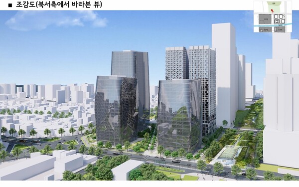 ▲ 세운지구 조감도(북서측에서 바라본 경관). /뉴시스