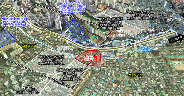 ▲ 동작구 사당동 318-99 일대 위치도.