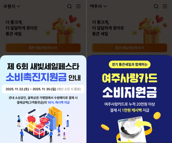 ▲ 통큰 세일 기간 동안 일부 지차체가 자체 프로모션을 진행하고 있다.