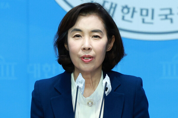 ▲ 출마선언 기자회견 하는 박경미 전 의원. /뉴시스