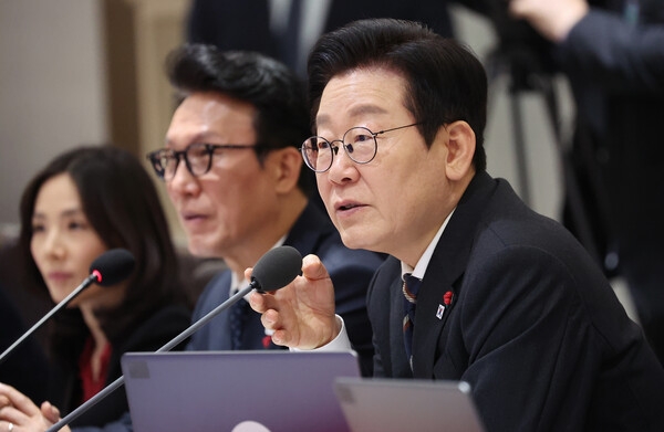 ▲ 이재명 대통령이 9일 서울 용산 대통령실 청사에서 열린 국무회의에서 발언하고 있다. /뉴시스