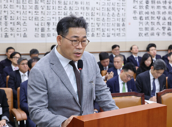 ▲ 백해룡 경정이 지난 10월 27일 서울 여의도 국회에서 열린 법제사법위원회의 대검찰청에 대한 국정감사에서 질의에 답하고 있다.