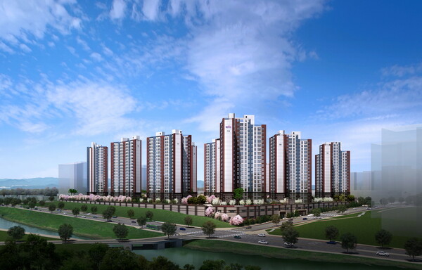 ▲ 금성백조 ‘이천 중리 B3블록 금성백조 예미지’ 투시도.