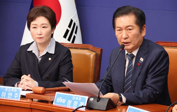 ▲ 발언하는 정청래 대표. /뉴시스