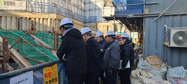 ▲ 공공건축 공사장 점검 모습.