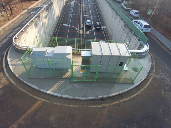 ▲ 용종지하차도 전기설비 지상화 완료 모습.