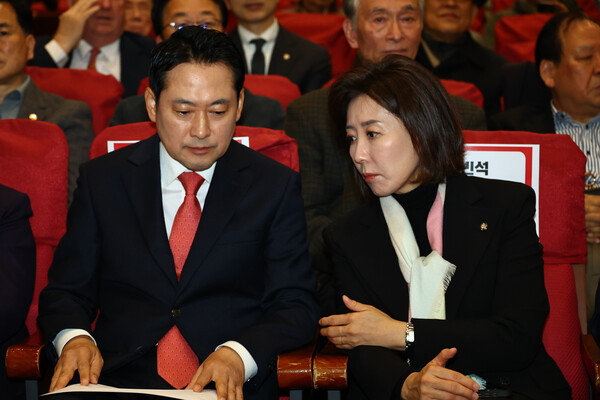 ▲ 대화 나누는 장동혁-나경원. /뉴시스