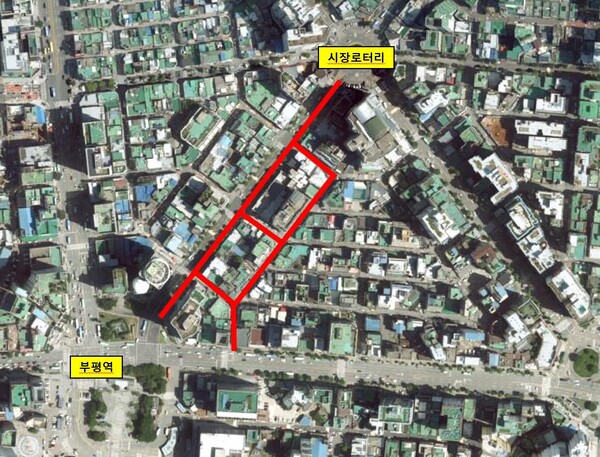 ▲ 부평구 ‘킥보드 없는 거리’ 시범사업 추진 구역.