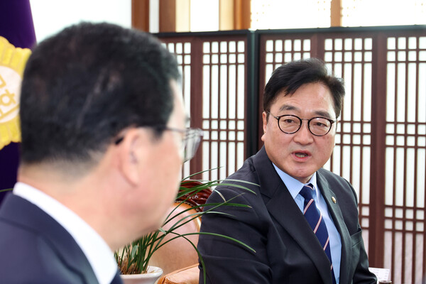 ▲ 국민투표법 개정 간담회하는 우원식 국회의장. /뉴시스