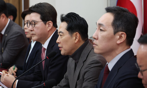 ▲ 장동혁 국민의힘 대표, 최고위원회의 발언. /뉴시스