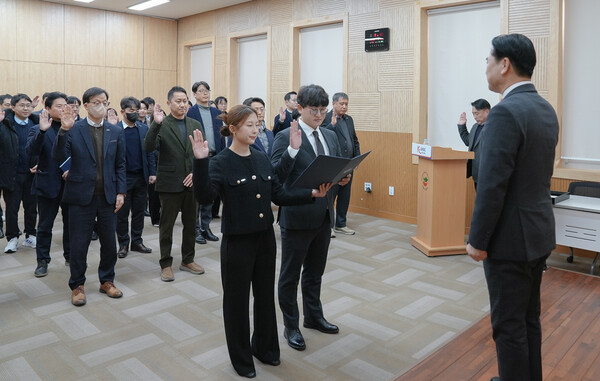 ▲ 노사 합동 무재해, 인권경영 및 청렴윤리 선포식.