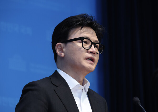 ▲ 한동훈 전 국민의힘 대표가 14일 서울 여의도 국회 소통관에서 중앙윤리위원회의 자신에 대한 제명 결정과 관련해 입장을 밝히고 있다. /뉴시스