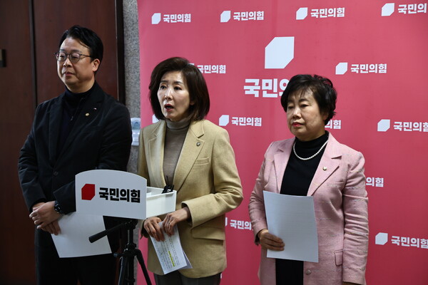 ▲ 나경원 의원, 법사위 상황 관련 기자회견. /뉴시스