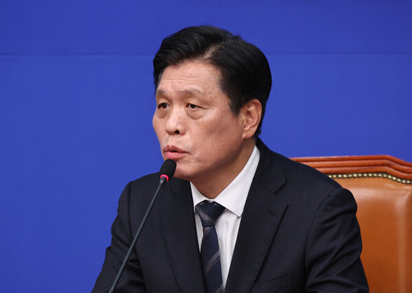 ▲ 기자간담회 발언하는 조승래 더불어민주당 사무총장. /뉴시스