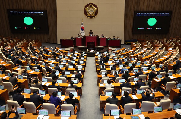 ▲ 서울 여의도 국회에서 열린 본회의 전경. /뉴시스