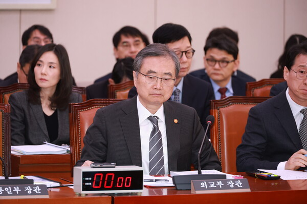 ▲ 외교통일위원회 전체회의 출석한 조현 장관. /뉴시스