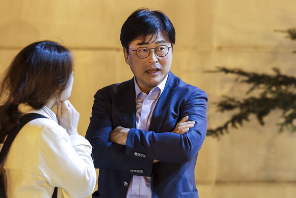 ▲ 한동훈 당대표와 만찬 회동 마친 김종혁 최고위원. /뉴시스