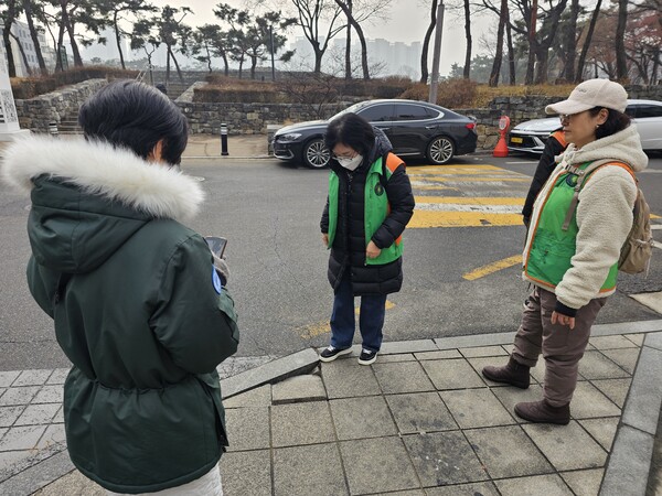 ▲ 자율방재단 활동 모습.