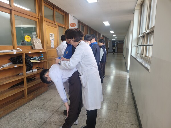 ▲ 학생 체형 건강관리 사업.