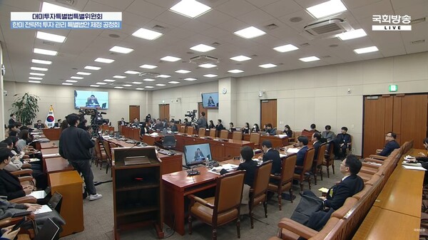 ▲ 24일 국회에서 열린 ‘대미투자특별법특별위원회’ 회의 모습. /뉴시스