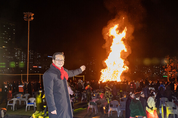 ▲ 지난해 양평1동 정원대보름 행사에 참석한 최호권 영등포구청장 모습.
